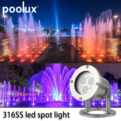 Exterior 316ss 3W 9W bajo voltaje IP68 impermeable sumergible RGB RGBW DMX LED peces piscina estanque fuente luces subacuáticas