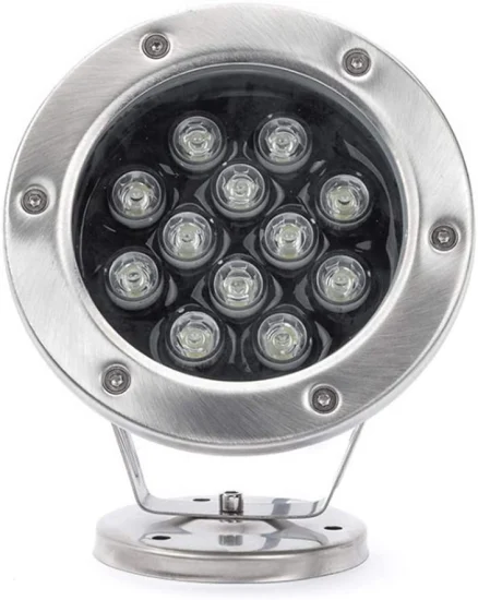 Luz de fuente subacuática de punto RGB IP68 de acero inoxidable de 24V 6W